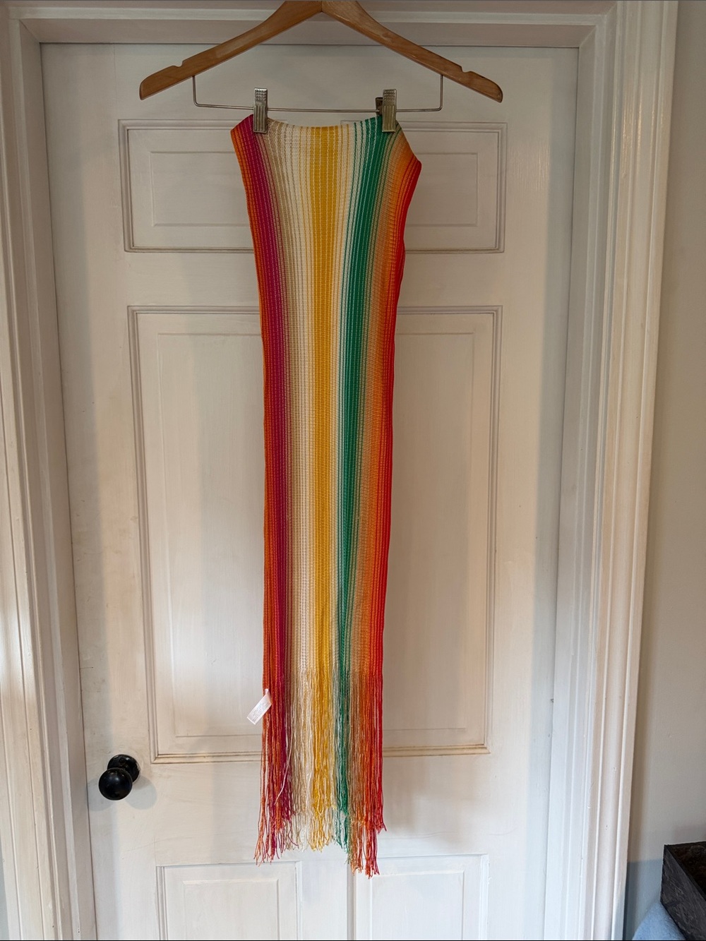 Liz Claiborne Rainbow Stripe Fringe scarf